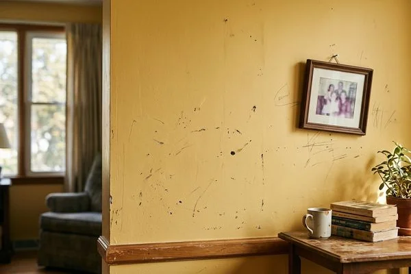 Before — dated yellow walls