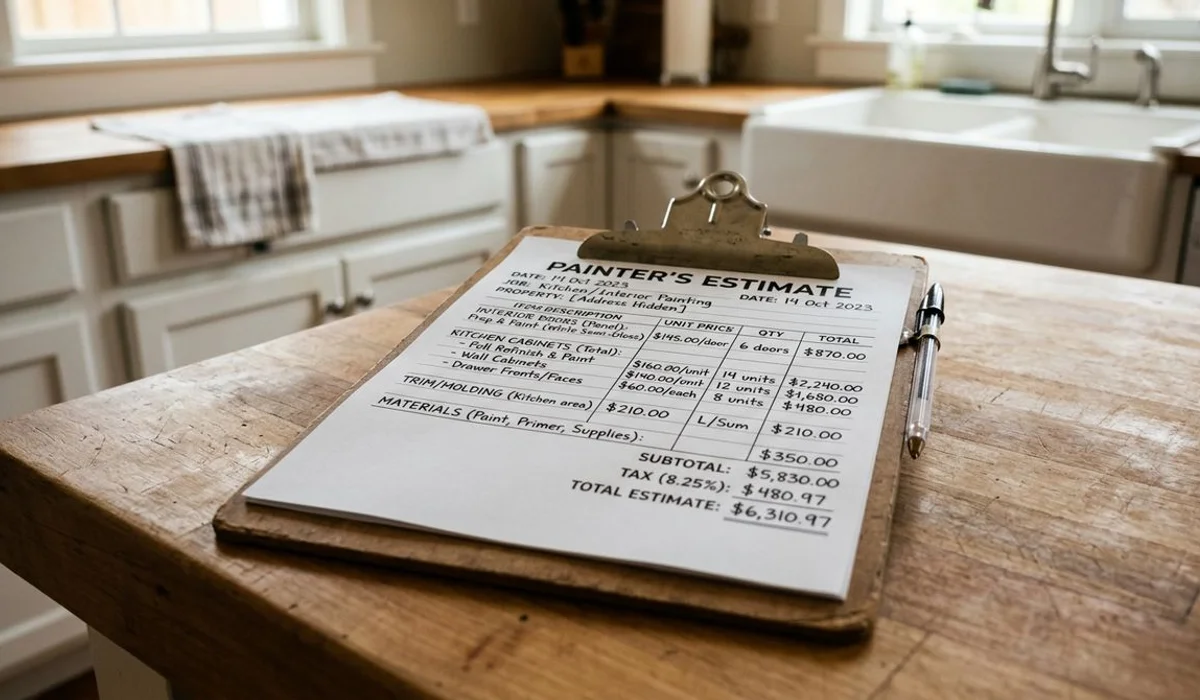 Cabinet painting cost infographic