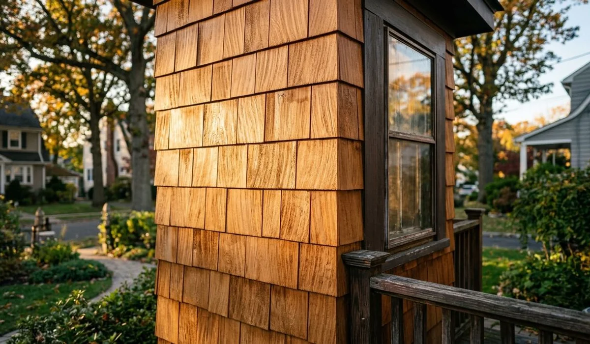 Cedar shingle in semi-transparent stain